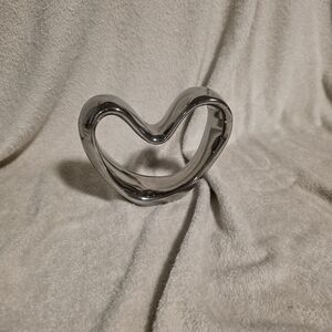 Silver Heart-Shaped Sculpture